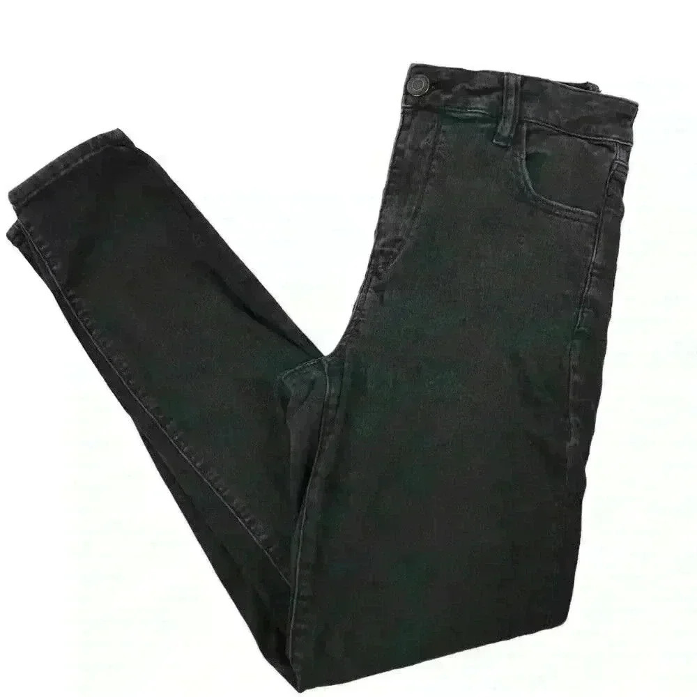 American Eagle Women's Black Skinny Jeans Size 14 Long Stretch Mid Rise